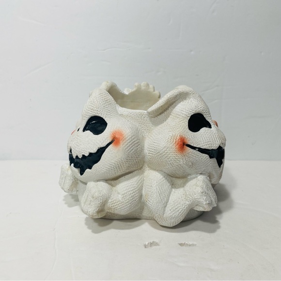 Spooky Ghost Halloween Planter New Holland Floral ‘97 Vintage Four Ghosts Round - Picture 3 of 10